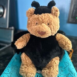 Jellycat Black and Tan Stuffed Bear